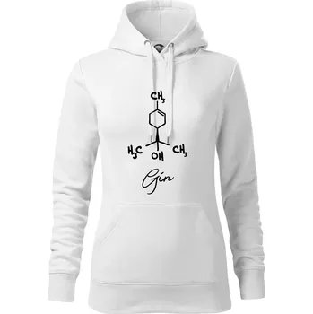 Dámská mikina Barová chemie - gin - Mikina dámská Cape s kapucí - XL ( Bílá )