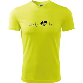 Pánské tričko Jack Russell Terriér hrubosrstý Ekg - Pánské triko Fantasy sportovní (dresovina) - XL ( Neonově žlutá )