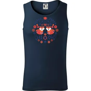 Folklor - dvě lišky - Tílko pánské Core - 2XL ( Námořní modrá (velmi tmavá - téměř černá) )