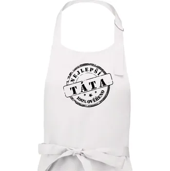 Kuchyňská zástěra Razítko - nejlepší tatínek - Dámská zástěra na vaření - Univerzální velikost ( Bílá )
