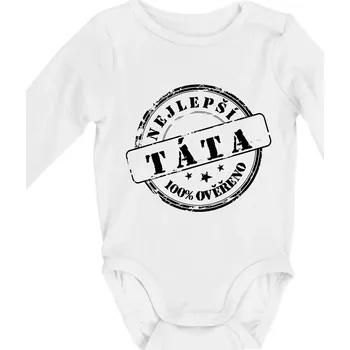 Razítko - nejlepší tatínek - Body kojenecké s dlouhým rukávem - Dlouhý r. do 3 měs ( Bílá )