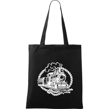 Lokomotiva lano - Taška bavlněná - 42 x 38 cm ( Černá )