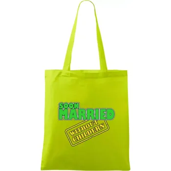 Soon married without childern - Taška bavlněná - 42 x 38 cm ( Limetková )