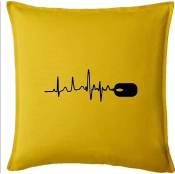 Polštář EKG myš - Polštář 50x50 - 50x50 - Pouze potah ( Žlutá )