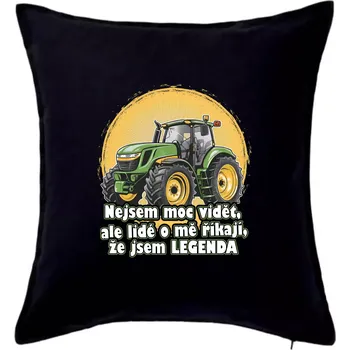 Polštář Legenda traktor - Polštář 50x50 - 50x50 - Pouze potah ( Černá )