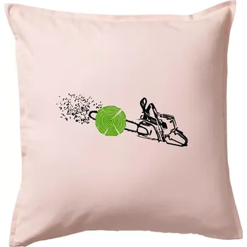 Polštář Motorová pila - Polštář 50x50 - 50x50 - Pouze potah ( Světle růžová )