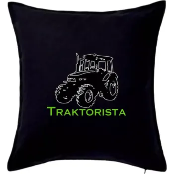 Polštář John traktorista - Polštář 50x50 - 50x50 - Včetně výplně ( Černá )