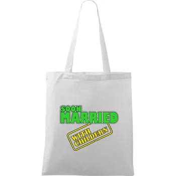 Soon married with childern - Taška bavlněná - 42 x 38 cm ( Bílá )