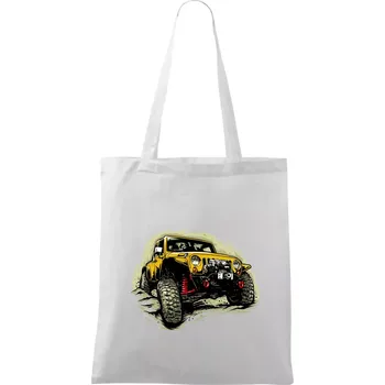 Žlutý offroad s navijákem - Taška bavlněná - 42 x 38 cm ( Bílá )