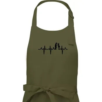 Kuchyňská zástěra EKG salsa tanečníci - Dámská zástěra na vaření - Univerzální velikost ( Khaki )