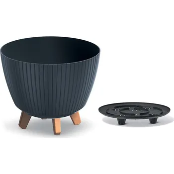 Prosperplast Květináč LAMIA antracit 28,8 cm x 28,8 cm x 23,7 cm