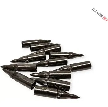 Buck Trail Point 3D Steal Black Screw-On 11/32 - 12ks (Hrot šípu se závitem Buck Trail Point 3D Steal Black 11/32" - 12ks)