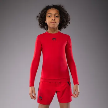 Chlapecká bunda DĚTSKÝ rashguard Venum Contender Kids - dlouhé rukávy - červený Cherry Red Velikost: 12 let