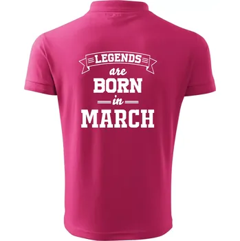 Pánská košile Legends are born in March - Polokošile pánská Pique Polo 203 - M ( Purpurová )