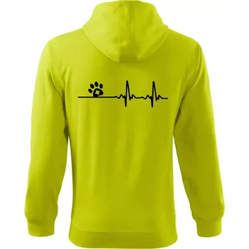 Pánská mikina Veterinář EKG - Mikina s kapucí na zip trendy zipper - 2XL ( Limetková )