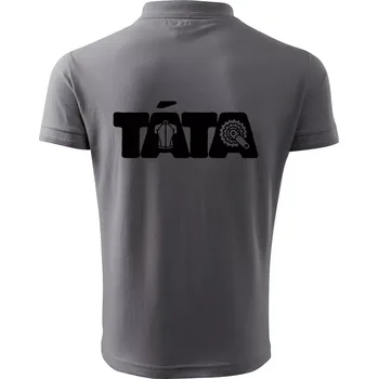 Pánská košile Táta nápis - cyklista - Polokošile pánská Pique Polo 203 - S ( Ocelově šedá )