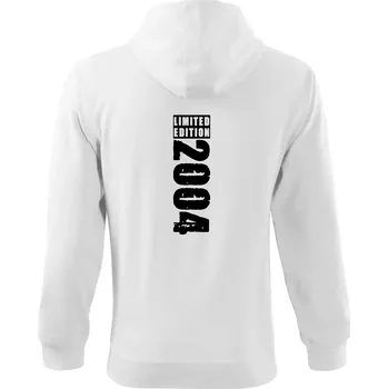 Pánská mikina Limited edition 2004 pruh - Mikina s kapucí na zip trendy zipper - M ( Bílá )