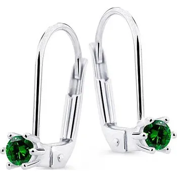 Náušnice Cutie Jewellery Náušnice z bílého zlata Z8012B Barva: Zelená