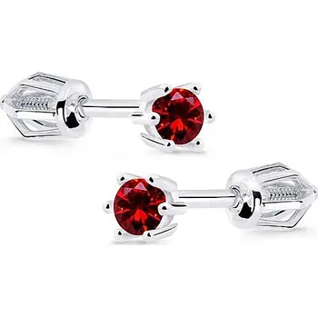 Náušnice Cutie Jewellery Náušnice z bílého zlata se zirkony Z8012B Barva: Červená