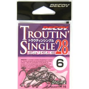 Rybářský háček Háček Decoy Single 28 Troutin Vel.6 (16ks)