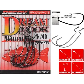Rybářský háček Háček Decoy Worm 15 Dream Hook Vel.3/0 (7ks)
