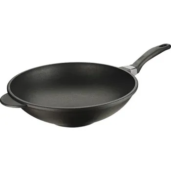 Pánev Risoli Platinum Wok pánev 32 cm se skleněnou poklicí – profesionální italské nádobí