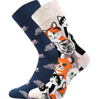 Dámské oblečení Dámské ponožky Lonka - Doble, kočky 25 Barva: Mix barev, Velikost: 35-38