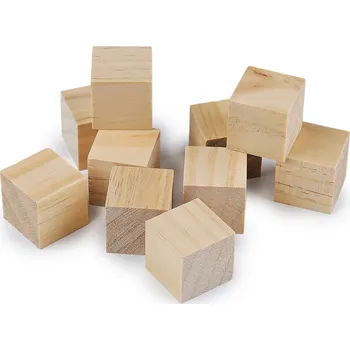 Dřevěná kostka - polotovar k dotvoření 3x3 cm přírodní 10 ks