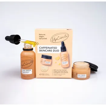 Pleťové sérum UpCircle Caffeinated Skincare Duo Sada pro rozjasnění pleti s kávovým olejem, 2 ks