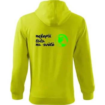 Pánská móda Nejlepší táta na světě - Mikina s kapucí na zip trendy zipper - 2XL ( Limetková )