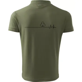 Pánská košile Poker EKG žaludy trefy - Polokošile pánská Pique Polo 203 - 3XL ( Khaki )