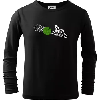 Chlapecké tričko Motorová pila - Triko dětské Long Sleeve - 146 cm/10 let ( Černá )