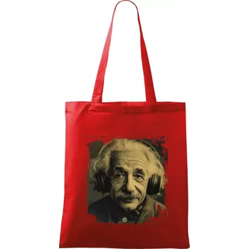 Nákupní taška Albert se sluchátky - Taška bavlněná - 42 x 38 cm ( Červená )