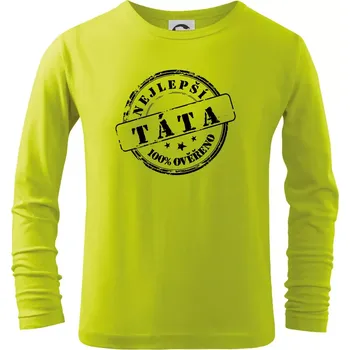 Chlapecké oblečení Razítko - nejlepší tatínek - Triko dětské Long Sleeve - 122 cm/6 let ( Limetková )