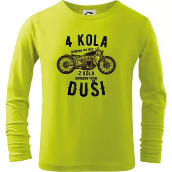 Dětská móda 4 kola vs 2 kola - Triko dětské Long Sleeve - 122 cm/6 let ( Limetková )