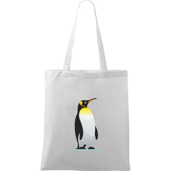 Tučňák se žlutou nákrčenkou - Taška bavlněná - 42 x 38 cm ( Bílá )
