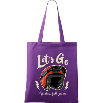 Moto let's go - Taška bavlněná - 42 x 38 cm ( Fialová )
