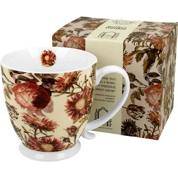 DUO Gifts DG - Porcelánový hrnek na stopce, dekor Peony v dárkové krabičce - 480 ml