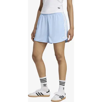 Dámské kraťasy Šortky adidas Originals Satin Shorts Ruffle 3-Stripes Clear Sky/ Grey Three M