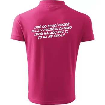 Pánská košile Lidé co chodí pozdě - Polokošile pánská Pique Polo 203 - 5XL ( Purpurová )