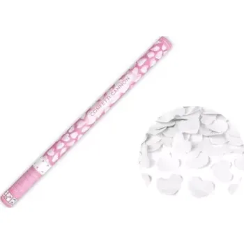 Konfety v tubě-srdíčka, bílé 80 cm