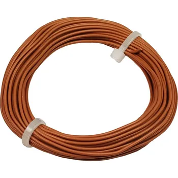 elektrický kabel Drát Cu prům. 0.5 mm, 0.22 mm2, izolace PVC, hnědý, balení 10m