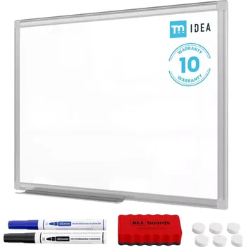 Allboards Bílá popisovací magnetická tabule 60x40 cm v hliníkovým rámu + sada příslušenství – TM IDEA® série Flex C764
