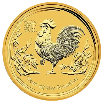 Perth Mint Zlatá investiční mince Rok Kohouta 10 Oz | Lunar II | 2017 | 311,1 g