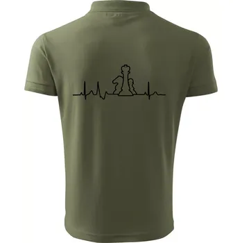 Pánská košile EKG šachy - Polokošile pánská Pique Polo 203 - 5XL ( Khaki )