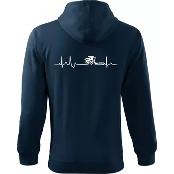 Pánská mikina Kombajn EKG - Mikina s kapucí na zip trendy zipper - XL ( Námořní modrá (velmi tmavá - téměř černá) )