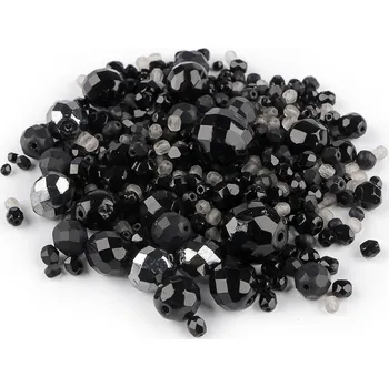Módní doplněk Skleněné korálky ramš broušené ohňovky 2. jakost Balení: 50 g, Varianta: 2 černá - 8591149039720