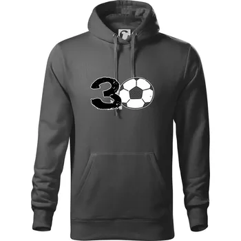 Pánská mikina Fotbal kulaté narozeniny 30 - Mikina pánská Cape s kapucí - 2XL ( Ocelově šedá )