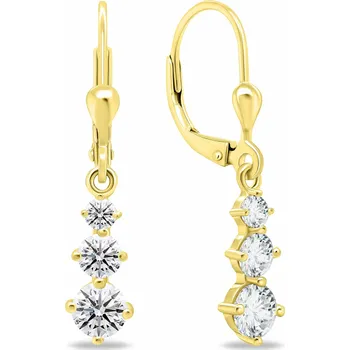 Náušnice Brilio Silver Krásné pozlacené náušnice se zirkony EA656Y + 2 měsíce na vrácení zboží