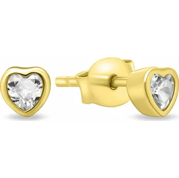 Náušnice Brilio Silver Něžné pozlacené náušnice se zirkony Srdíčka EA599Y + 2 měsíce na vrácení zboží